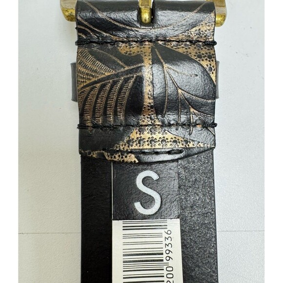 Lucky Brand Women\'s‎ Size Small Brown Leather Embossed Boho Fashion Belt NWT main image 6